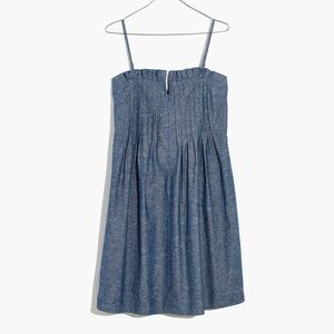 Madewell Denim Pintuck Cami Dress size 0 pintucked bodice blue
